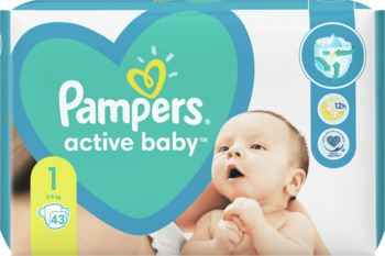 pampers new baby-dry pieluchy nr 1 2-5 kg 43 szt