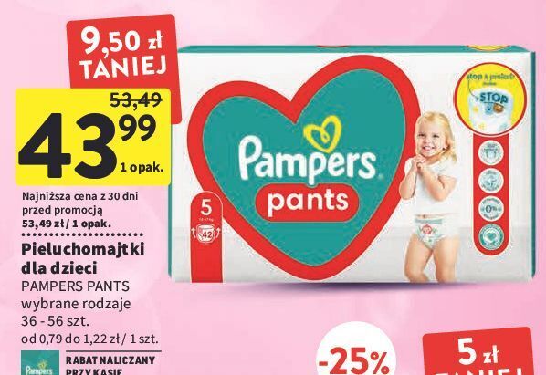 pieluchomajtki pampers 3 60 szt