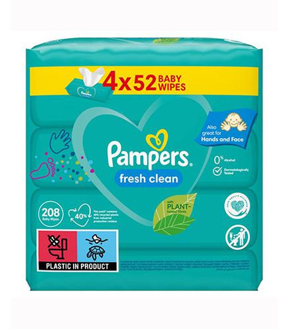 pampers naturally clean chusteczki nawilżane 6 x 64 szt