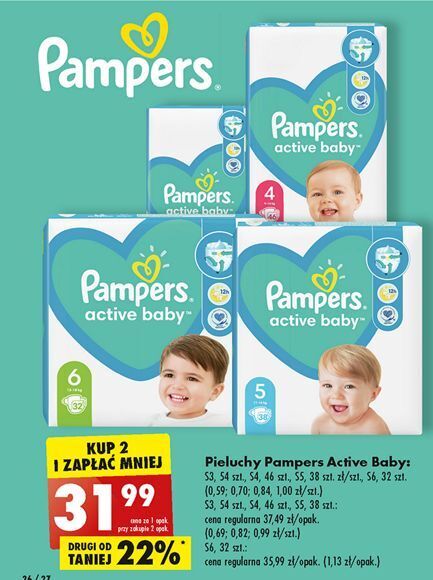 pampers active baby 5 42 szt