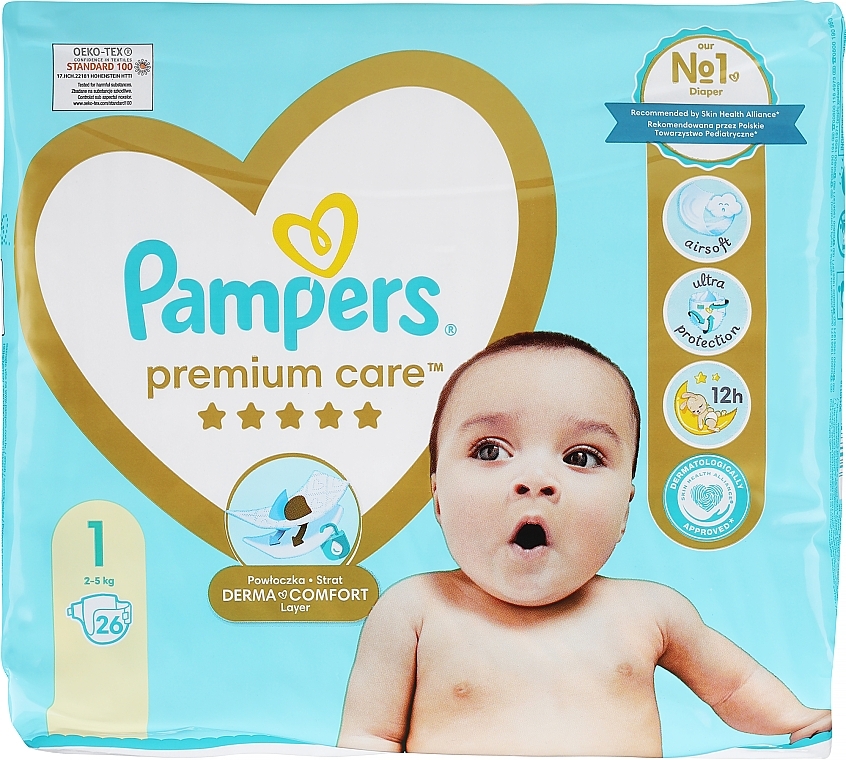 pampers pieluszki premium care 1 newborn 156 szt