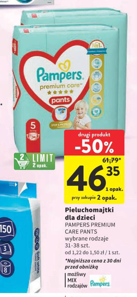 Japońskie pieluszki Whito M 6-11kg 3h