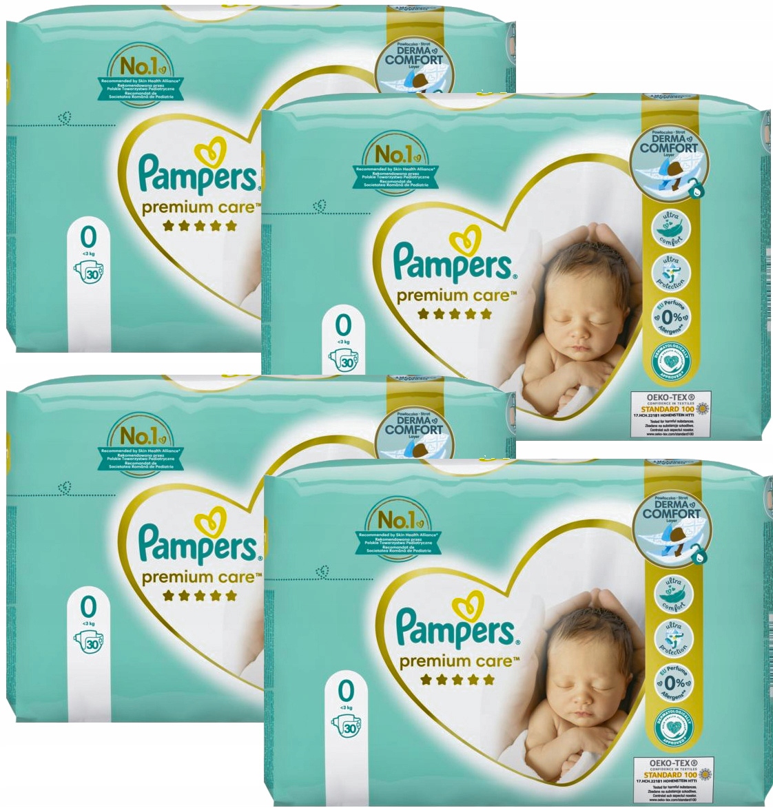 pampers premium 2 mini białe i zielone