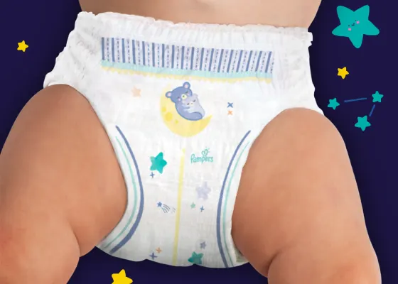 pampersy załozone na mele deci bez ubrań pampers