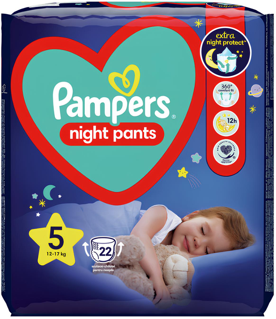 pampers pants pieluchomajtki rozmiar 5 12-17 kg junior 22 szt