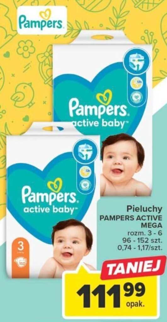 teczki pampers czteropak