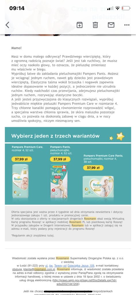 pampers w spodenkach