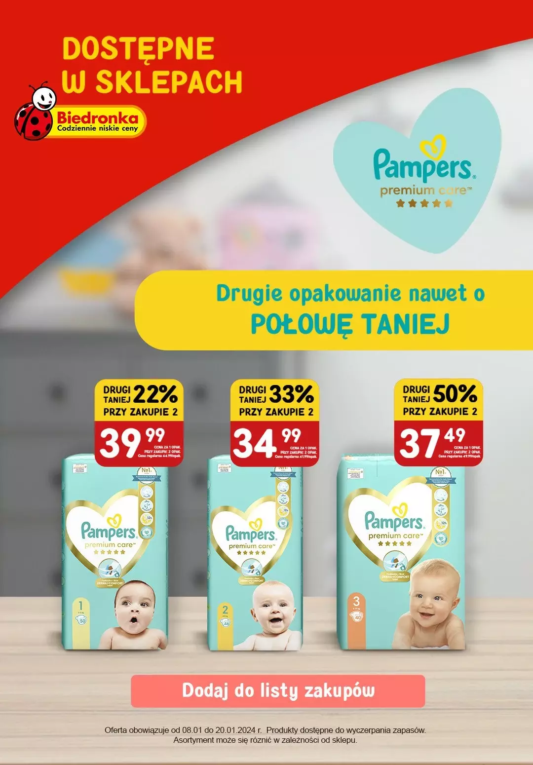 pieluchy pampers dziecko 6 5 kilo jakie